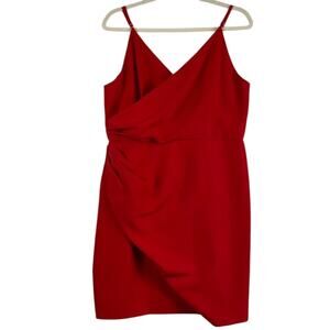 Gianni Bini "Natalie" women's v-neck wrap dress in red.